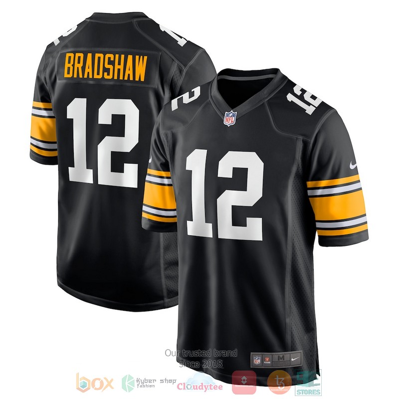 NEW Pittsburgh Steelers Terry Bradshaw Black Football Jersey 1 NEW Pittsburgh Steelers Terry Bradshaw Black Football Jersey word2