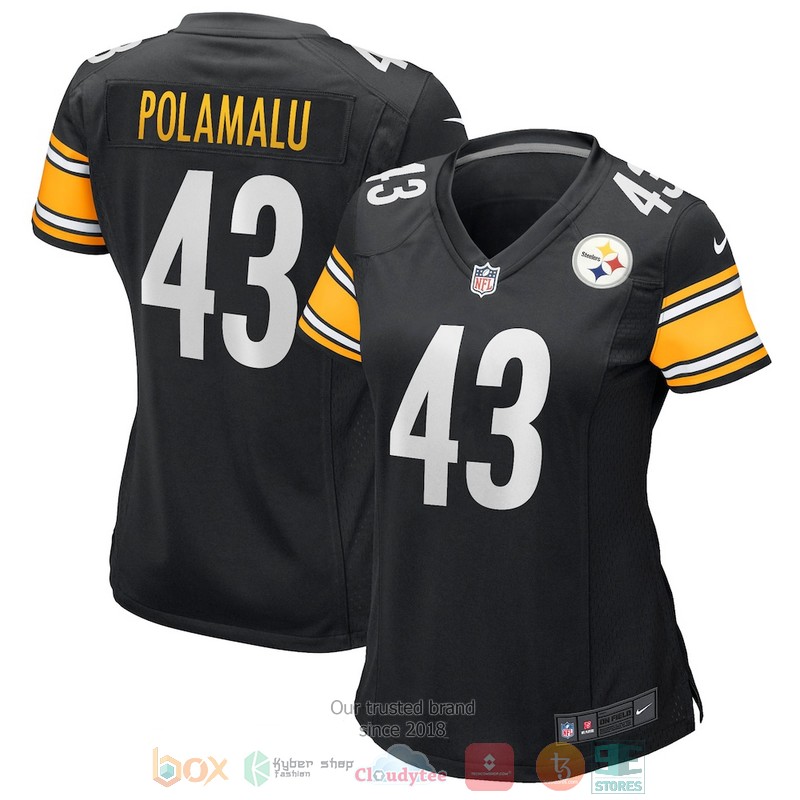 NEW Pittsburgh Steelers Troy Polamalu Black Football Jersey word2
