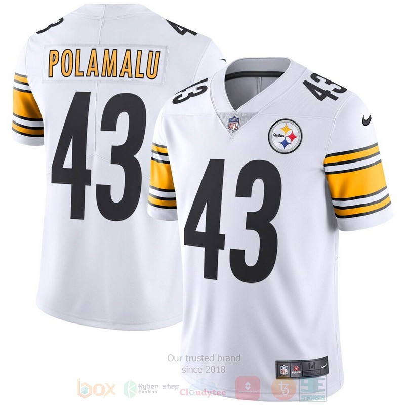 BEST Pittsburgh Steelers Troy Polamalu White Retired Jersey Football word1