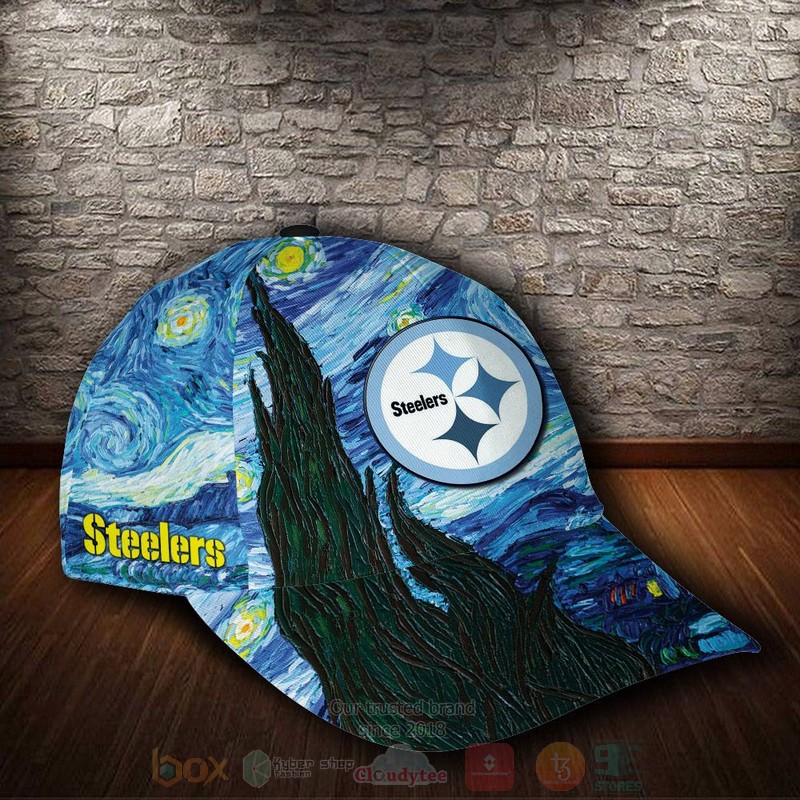 BEST Pittsburgh Steelers Van Gogh NFL Team Custom Name 3D Cap 2 BEST Pittsburgh Steelers Van Gogh NFL Team Custom Name 3D Cap word2