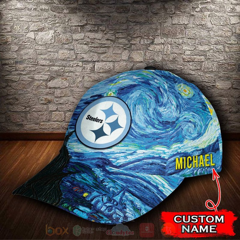 BEST Pittsburgh Steelers Van Gogh NFL Team Custom Name 3D Cap 3 BEST Pittsburgh Steelers Van Gogh NFL Team Custom Name 3D Cap word2