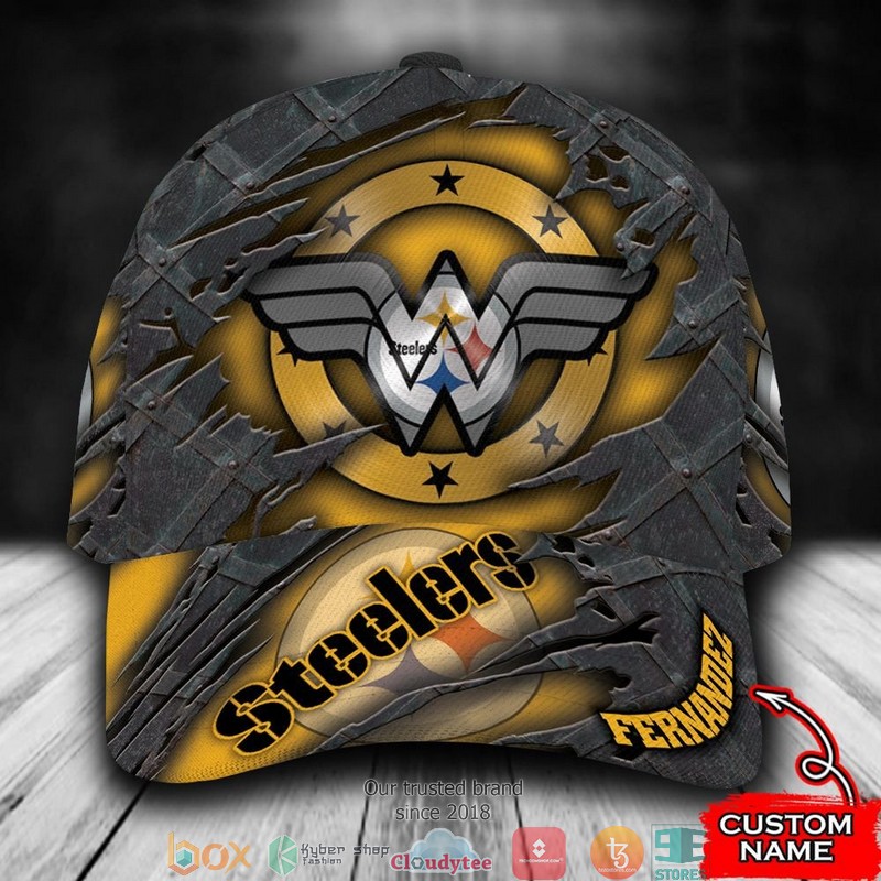 Pittsburgh Steelers Wonder Woman NFL Custom Name Cap word3
