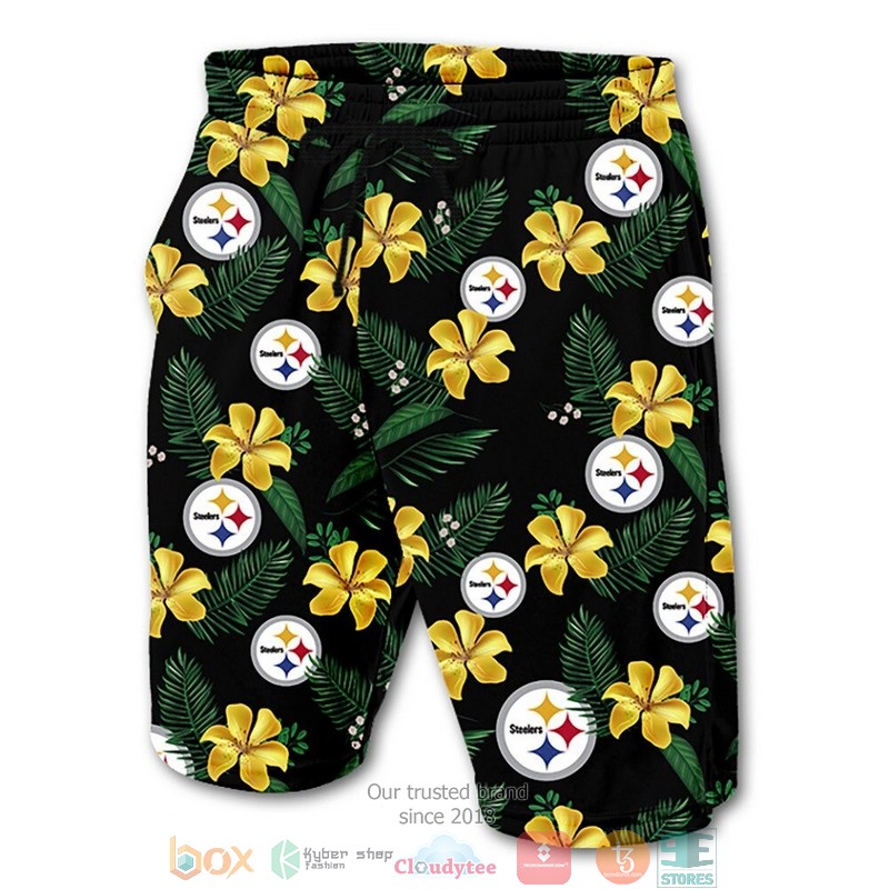 HOT Pittsburgh Steelers flowers Beach shorts word3