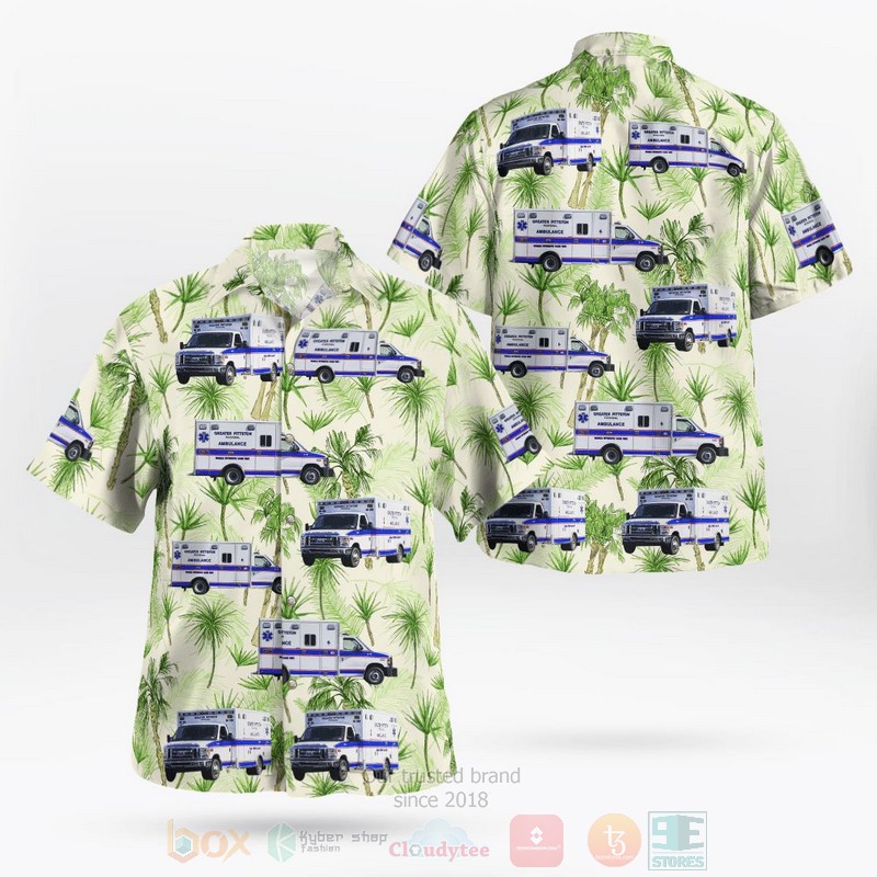 BEST Pittston, Pennsylvania, Greater Pittston Regional Ambulance 3D Aloha Shirt word2