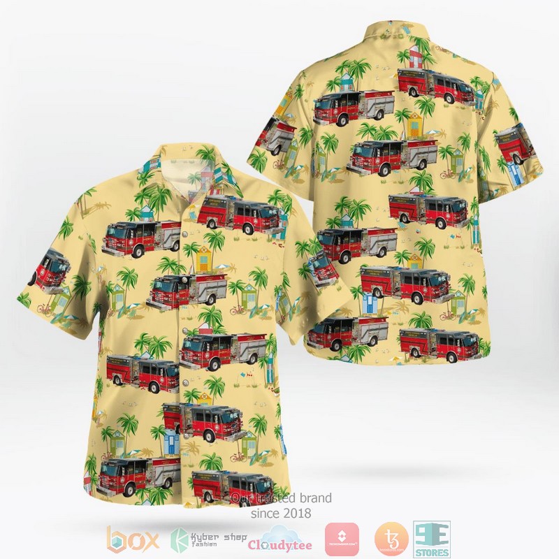 NEW Plain City Union County Ohio Jerome Township Division of Fire Aloha Shirt word3