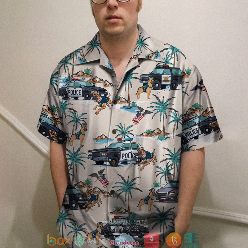 Police With Police Car And Police Dog Hawaiian shirt 2 Police With Police Car And Police Dog Hawaiian shirt word2