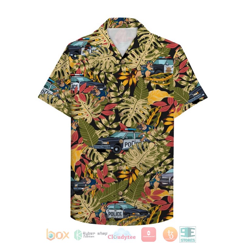 Police with police car and police dog 2 Hawaiian Shirt