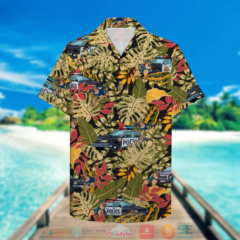 Police with police car and police dog 2 Hawaiian Shirt 3 Police with police car and police dog 2 Hawaiian Shirt word2