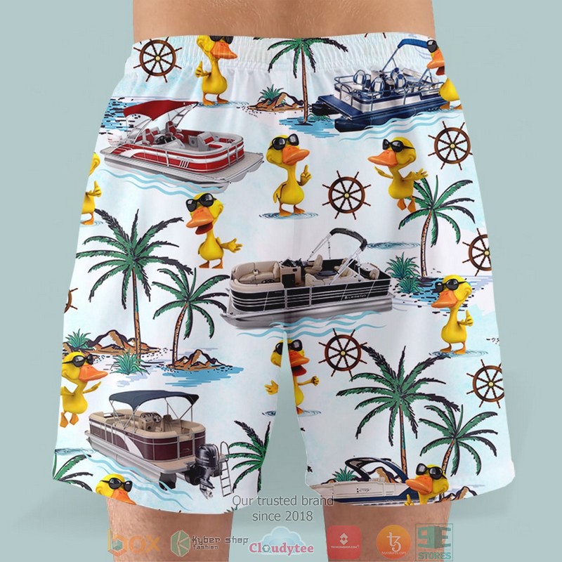 Pontoon Duck Palm Tree Pattern Hawaiian Shirt, Short 6 Pontoon Duck Palm Tree Pattern Hawaiian Shirt, Short word1