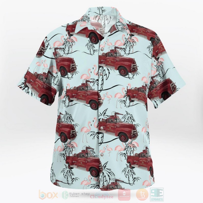 BEST Port Byron, New York, Port Byron Fire Department Blue 3D Aloha Shirt word1