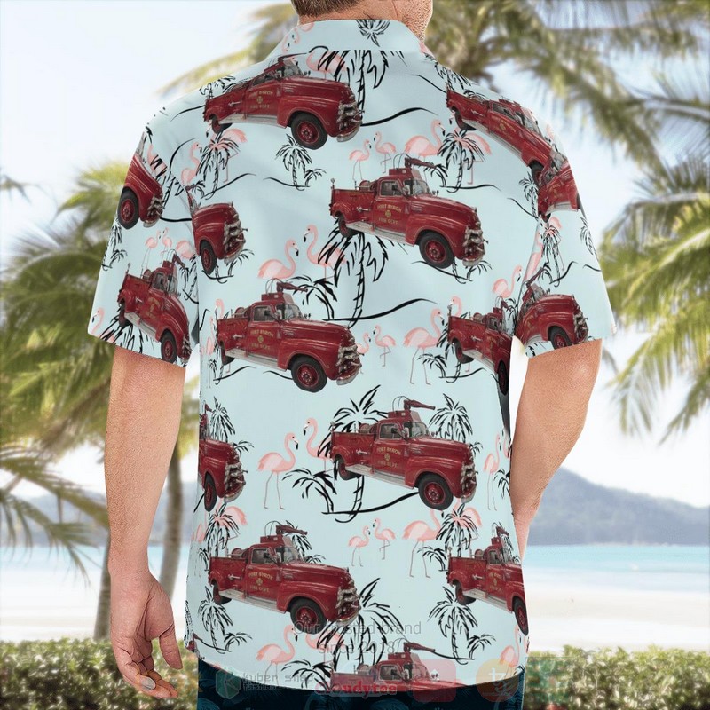 BEST Port Byron, New York, Port Byron Fire Department Blue 3D Aloha Shirt word1