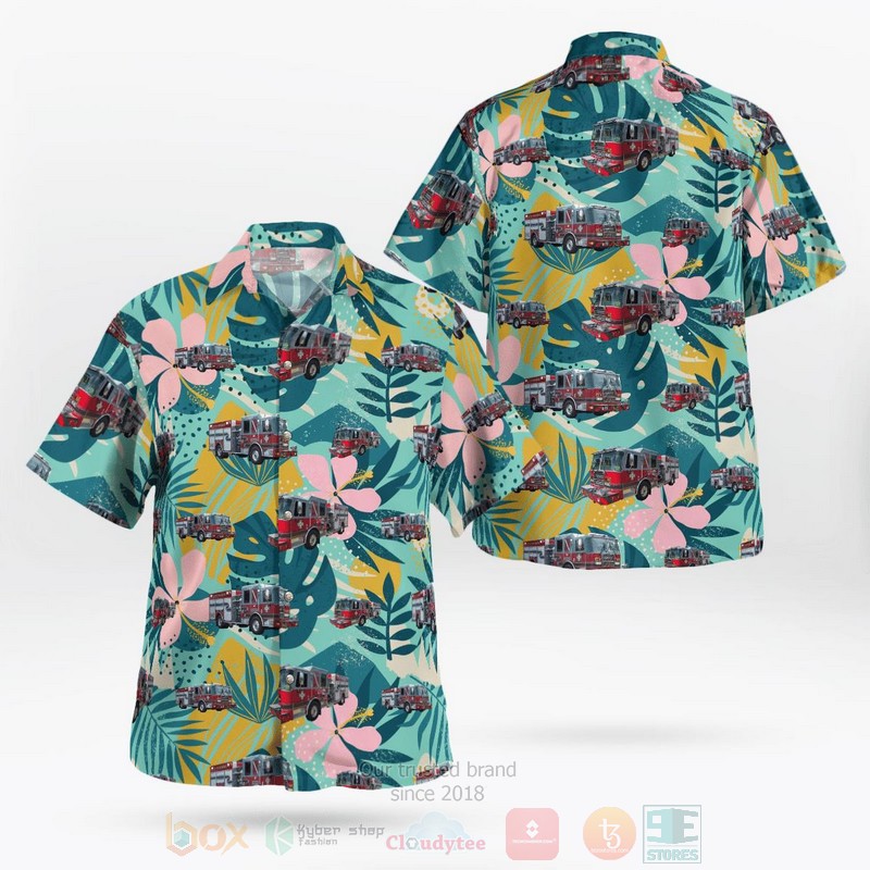 BEST Port Richey Fire Department, Florida 3D Aloha Shirt word3