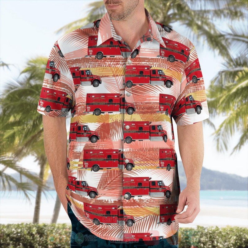 BEST Portage County Ambulance, Stevens Point, Wisconsin 3D Aloha Shirt word3