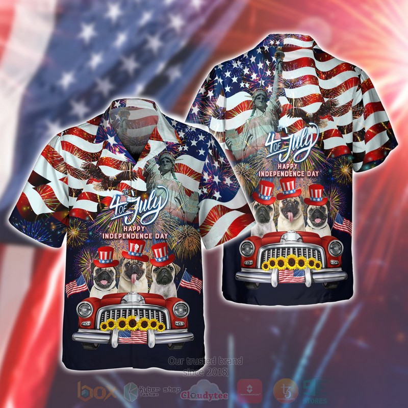 BEST Pug American 4th of July Happy Independence Day 3D Printing Shirt, Hoodie word1