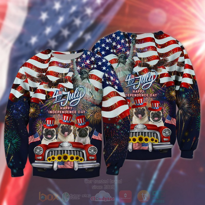 BEST Pug American 4th of July Happy Independence Day 3D Printing Shirt, Hoodie 6 BEST Pug American 4th of July Happy Independence Day 3D Printing Shirt, Hoodie word1
