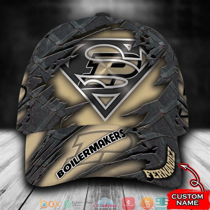 Purdue Boilermakers Superman NCAA1 Custom Name Cap