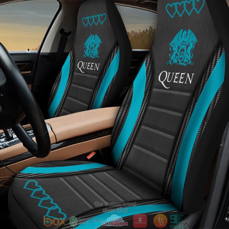 Queen Band Cyan blue Car Seat Covers