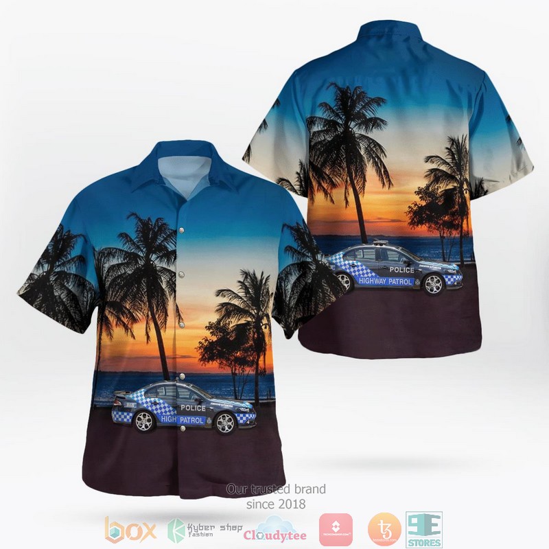 Queensland Police Service Traffic Branch Falcon XR6 Turbo Highway Patrol Hawaii 3D Shirt word1