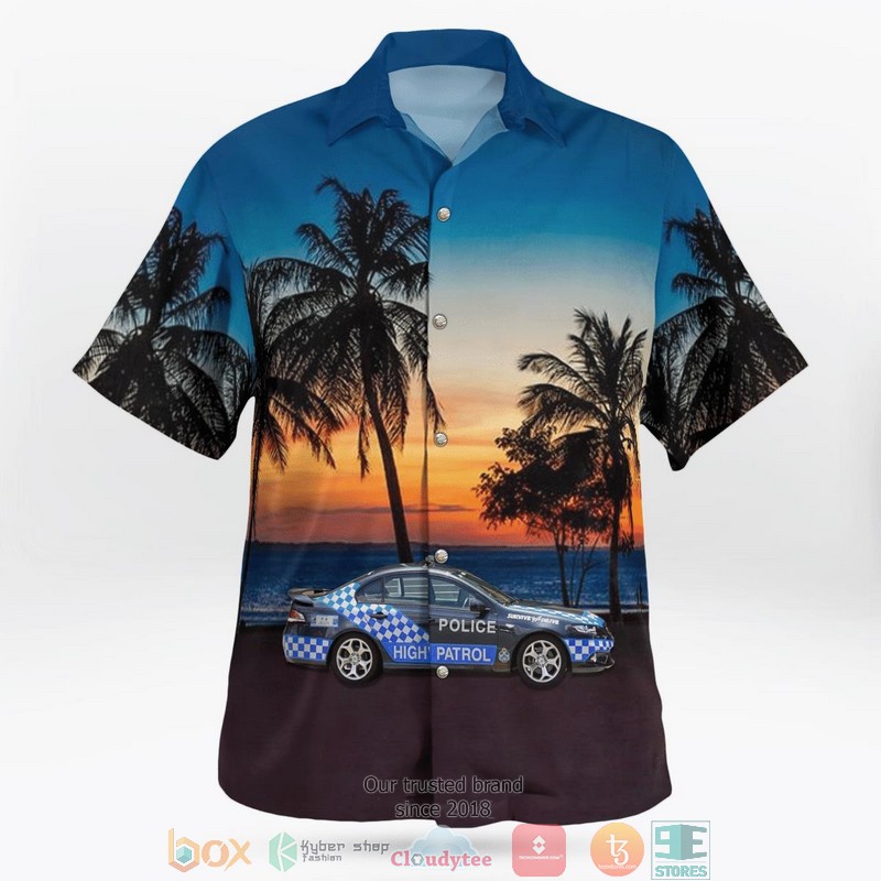 Queensland Police Service Traffic Branch Falcon XR6 Turbo Highway Patrol Hawaii 3D Shirt 3 Queensland Police Service Traffic Branch Falcon XR6 Turbo Highway Patrol Hawaii 3D Shirt word3
