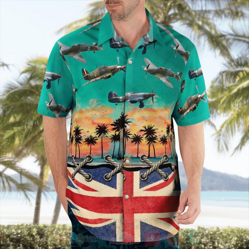 BEST RAF Battle of Britain Memorial Flight Hawker Hurricane Mk2C 3D Aloha Shirt word3