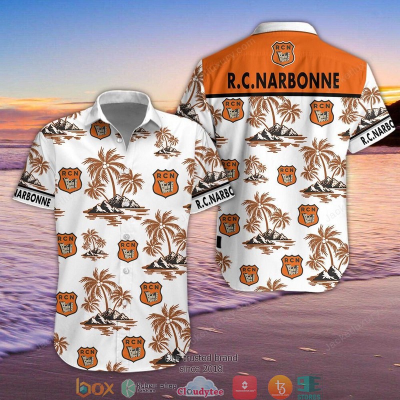 RC Narbonne Hawaiian Shirt, Beach Short 1 RC Narbonne Hawaiian Shirt, Beach Short word2