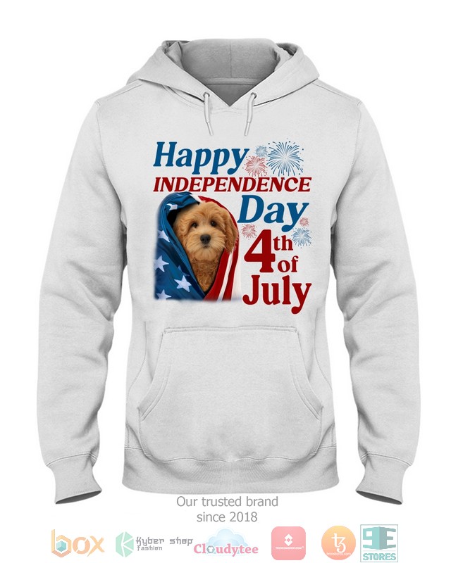 Red Goldendoodle Happy Independence Day 4th Of July Shirt, Hoodie word1
