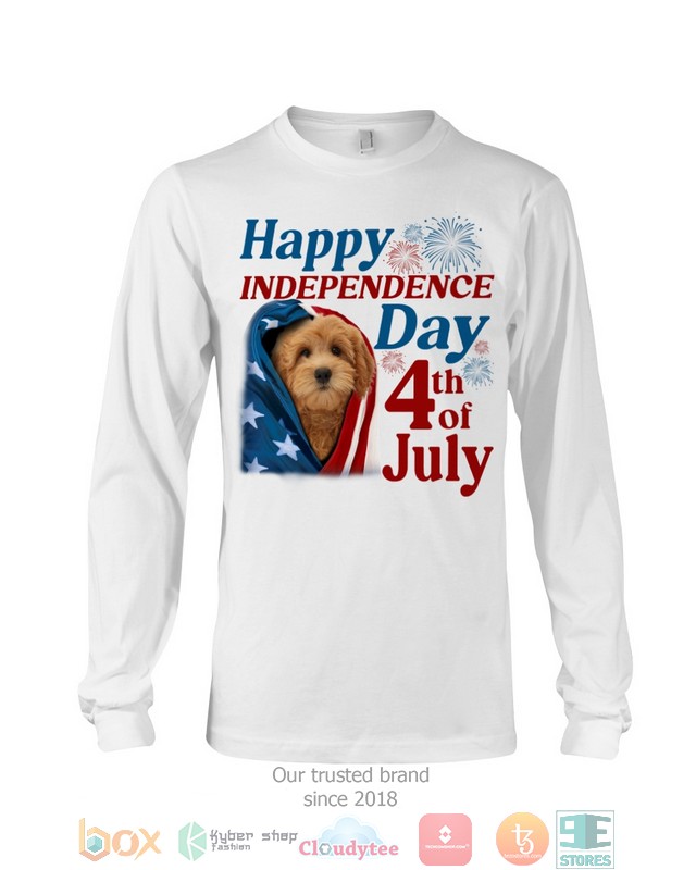 Red Goldendoodle Happy Independence Day 4th Of July Shirt, Hoodie word1