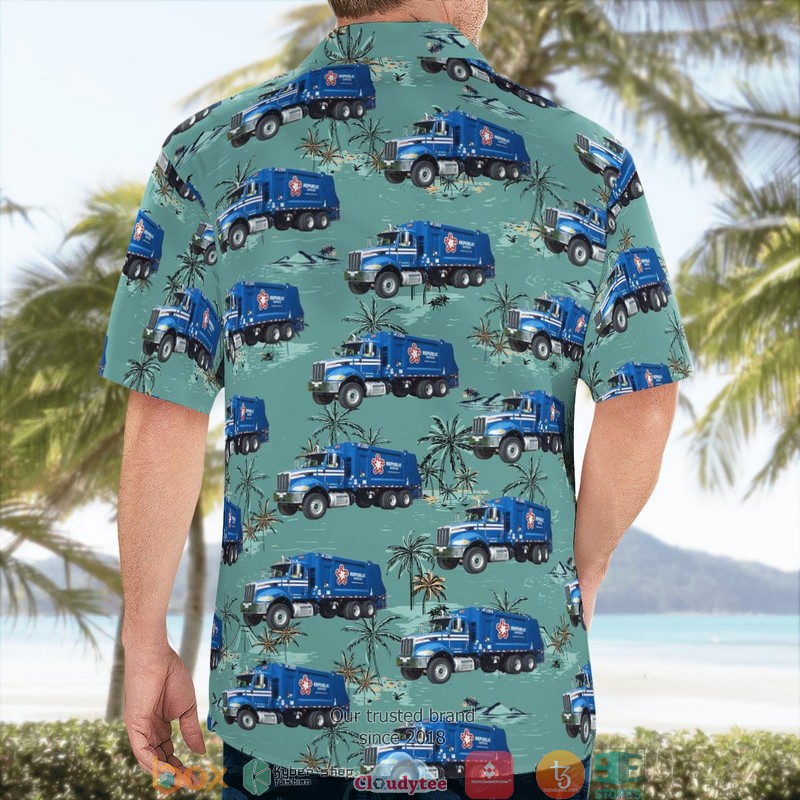 Republic Services Peterbilt 348 Heil 5000 Rear Loader Hawaiian Shirt word1