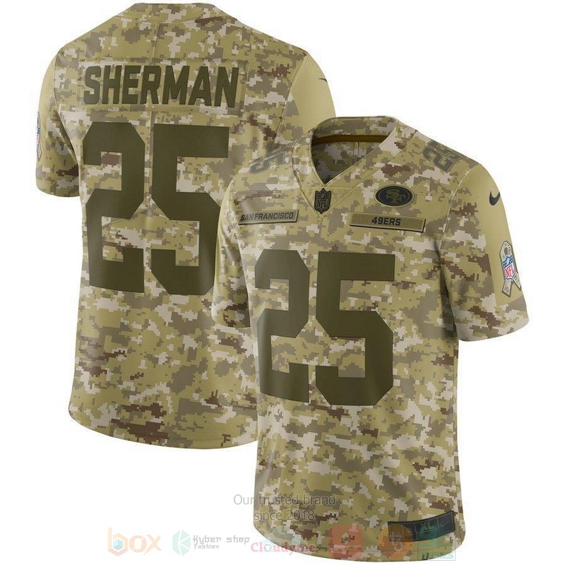 BEST Richard Sherman San Francisco 49ers, Camo Jersey Football word1
