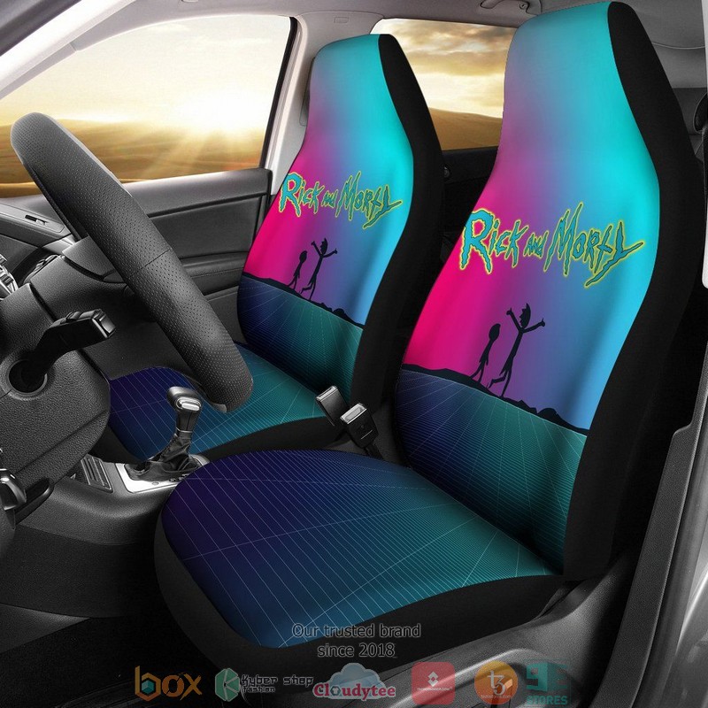Rick And Morty New Plans Synthwave Limited Car Seat Covers word1