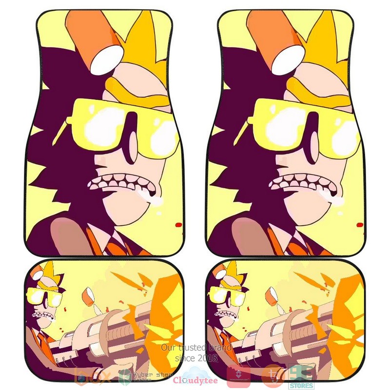 NEW Rick Run the Jewels 80 Shooting Gun Rick & Morty Cartoon Car Floor Mats