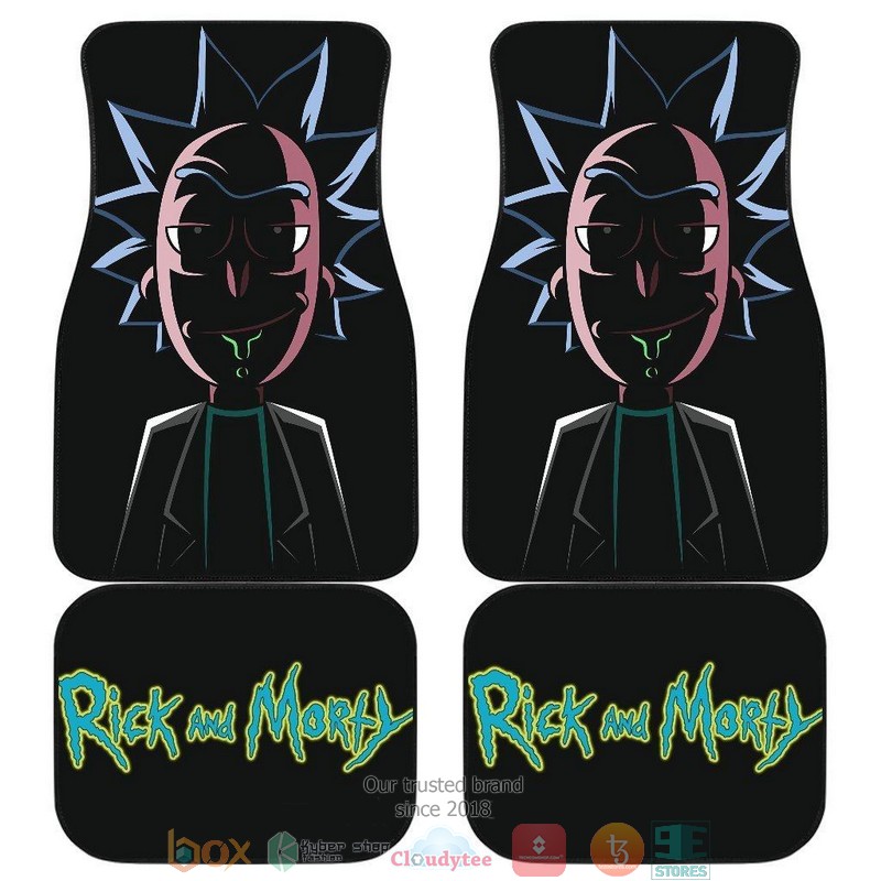 NEW Rick Sanchez Angry Face Rick And Morty Cartoon Car Floor Mats word3