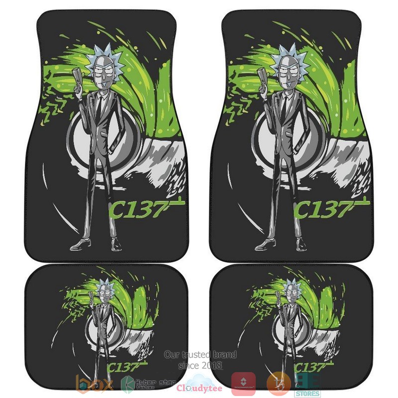 NEW Rick Sanchez As James Bond Rick And Morty Cartoon Car Floor Mats