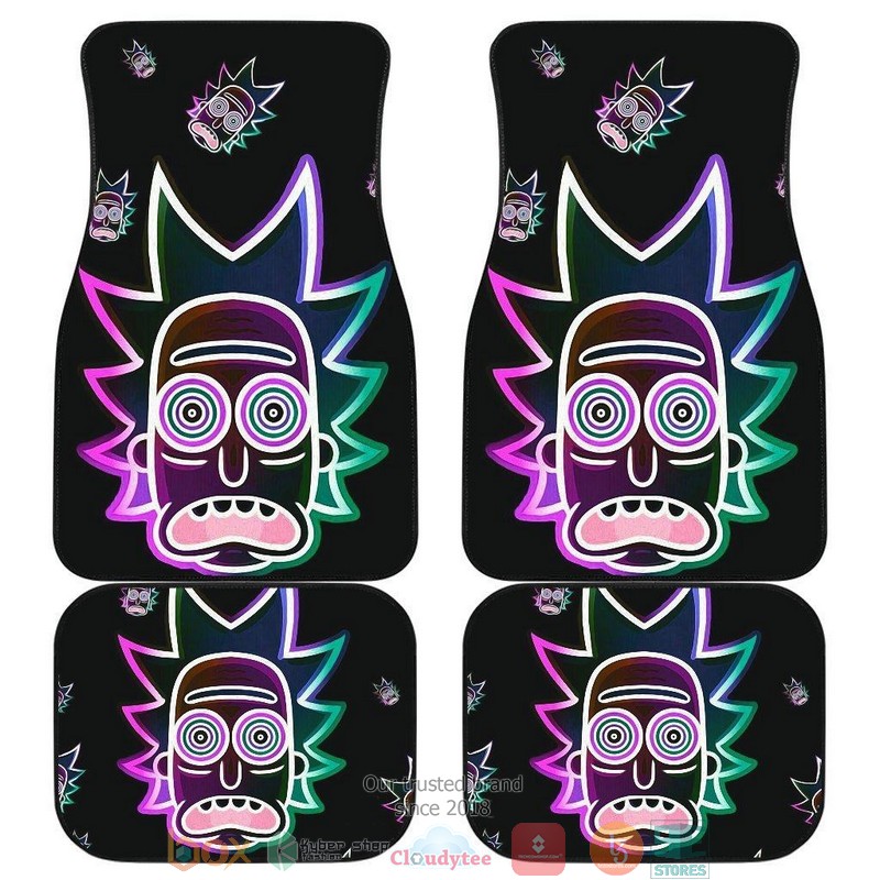 NEW Rick Scared Face Neon Rick & Morty Cartoon Car Floor Mats