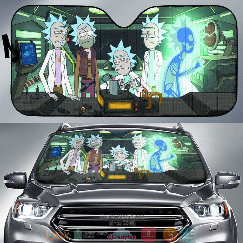 Rick & Morty in Lap on Spaceship Car Sunshades