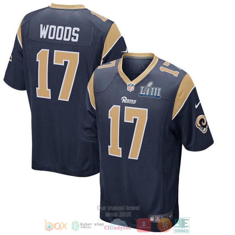NEW Robert Woods Los Angeles Rams Super Bowl LIII Football Jersey word1