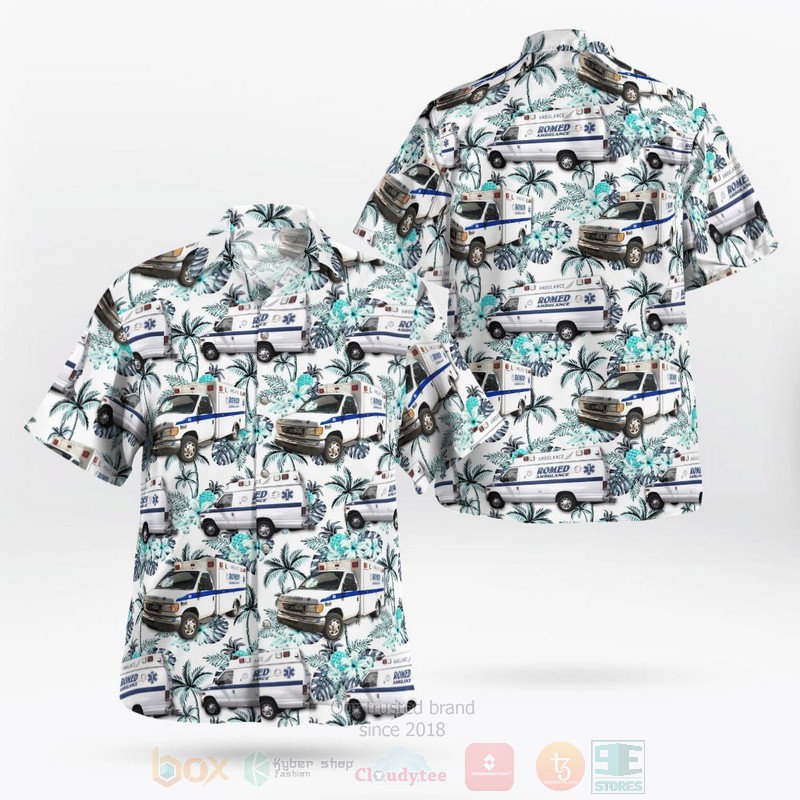 BEST Romed Ambulance, Pennsylvania Fleet 3D Aloha Shirt word3