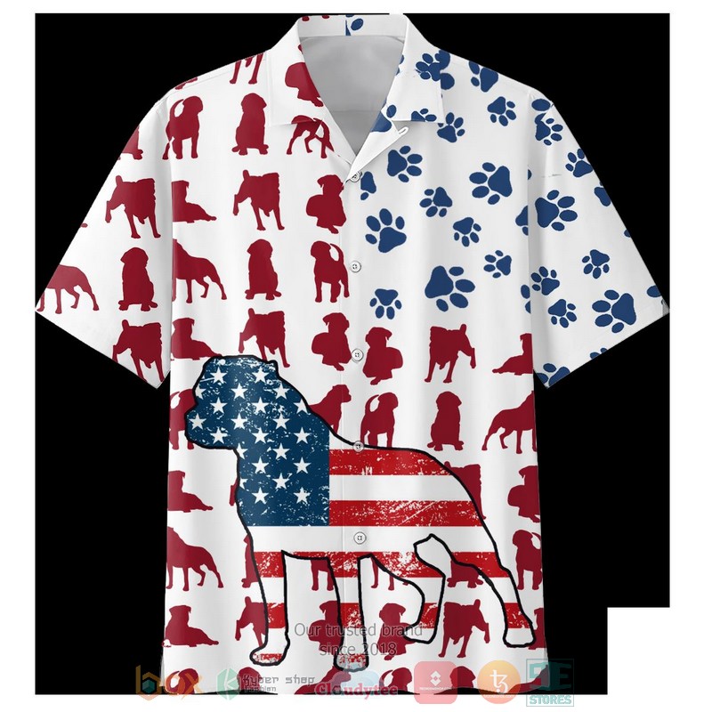 New Rottweilers Pattern American Flag Hawaii Shirt Word3