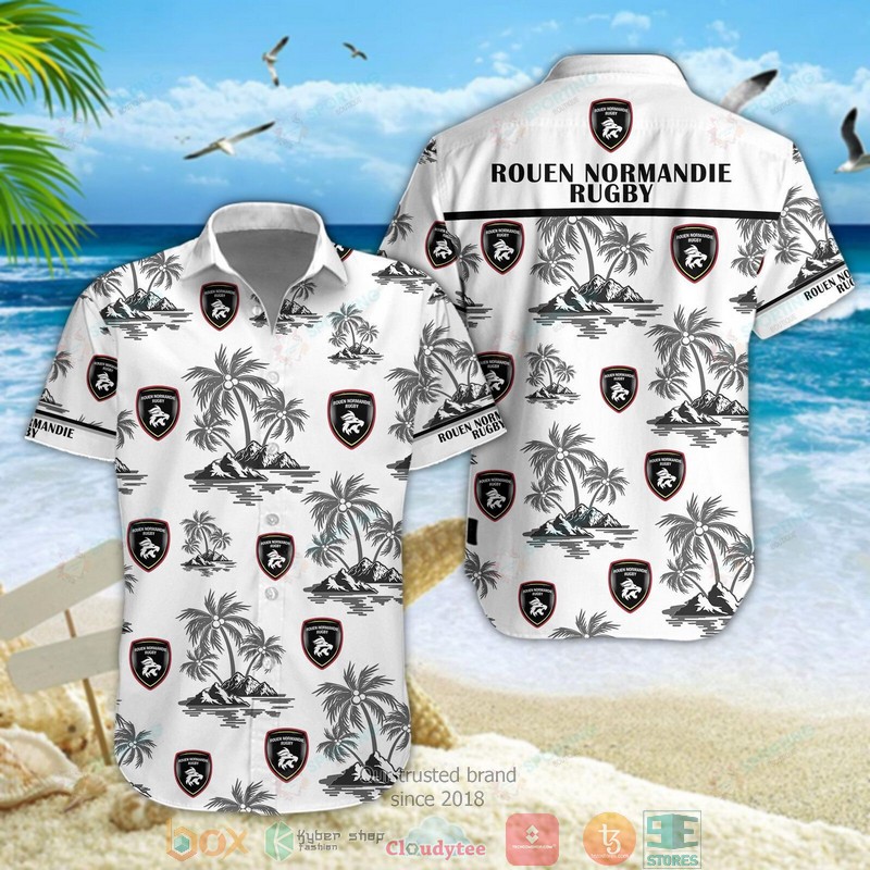 Rouen Normandie Rugby Hawaiian shirt, short word2