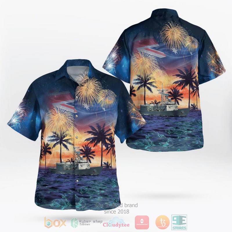 BEST Royal Australian Navy HMAS Adelaide FFG 01 Australia Day Hawaii Shirt word3