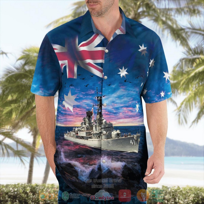 BEST Royal Australian Navy RAN HMAS Brisbane D 41 Perth-class Guided Missile Destroyer Hawaii Shirt word1