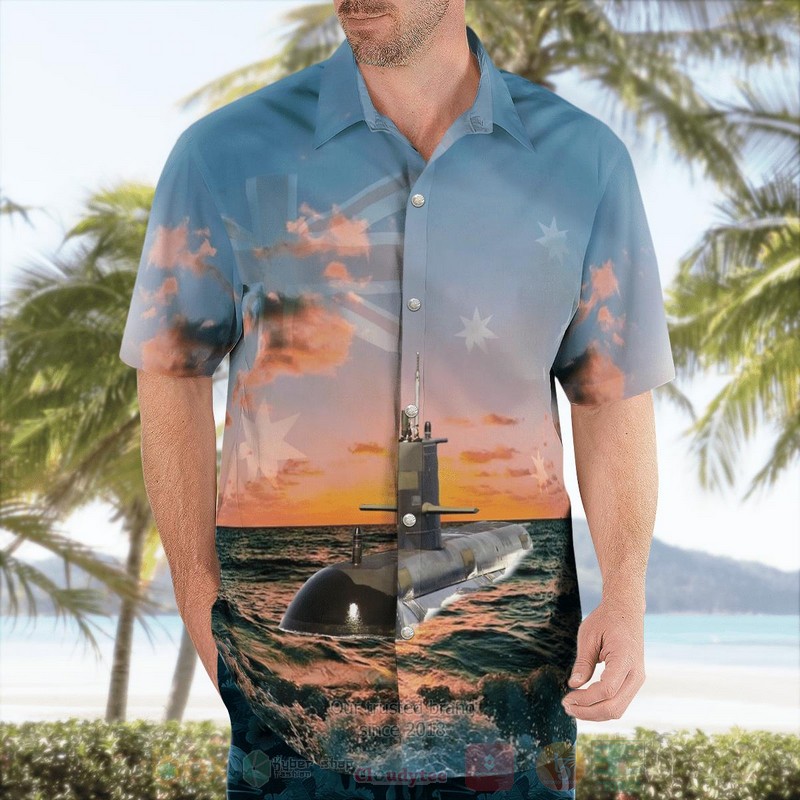 BEST Royal Australian Navy RAN HMAS Rankin SSG 78 Collins-class submarine 3D Aloha Shirt word2