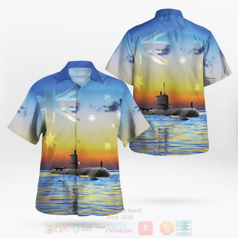 BEST Royal Australian Navy RAN HMAS Waller SSG 75 Collins-class submarine 3D Aloha Shirt word1