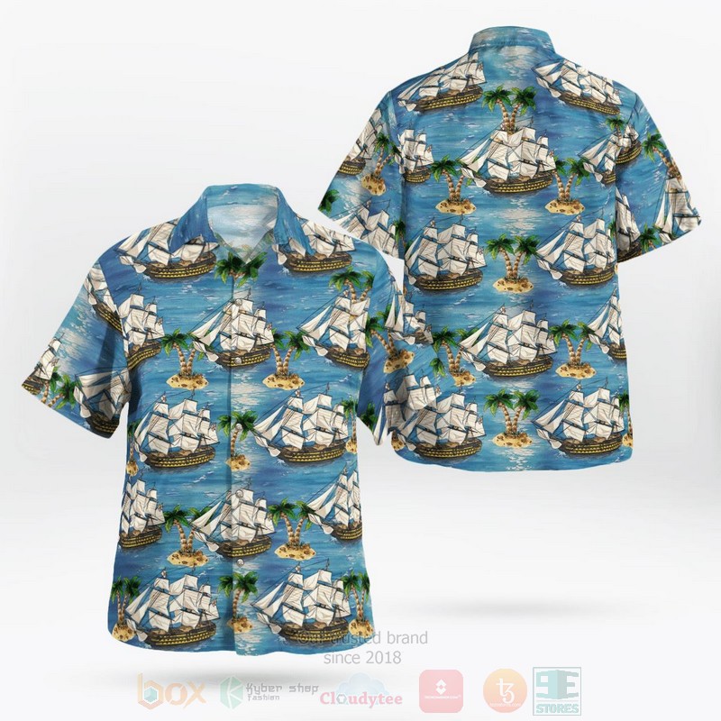 BEST Royal Navy HMS Victory 3D Aloha Shirt