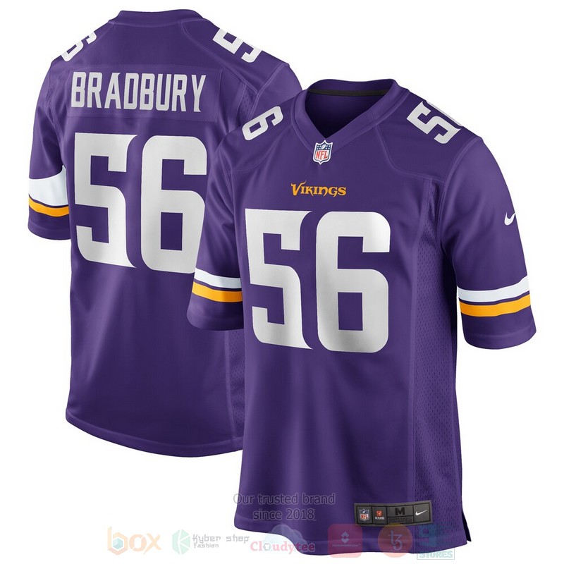 BEST Minnesota Vikings Garret Bradbury Purple Jersey Football word1