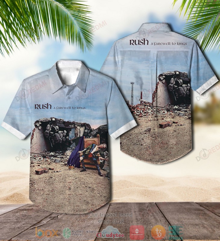 Rush A Farewell to Kings Short Sleeve Hawaiian Shirt word1