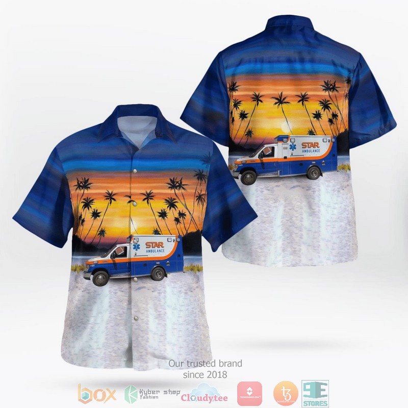 S.T.A.R. Ambulance Service Crawfordsville Indiana Ambulance Hawaiian Shirt word2