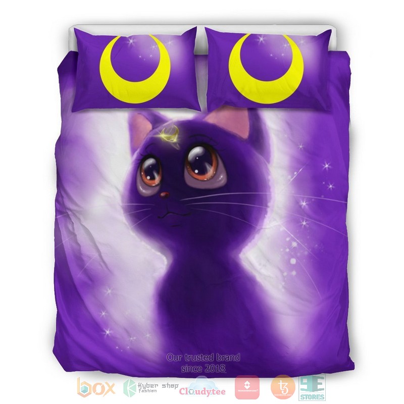 Sailor Moon cat purple Bedding Sets 3 Sailor Moon cat purple Bedding Sets word3