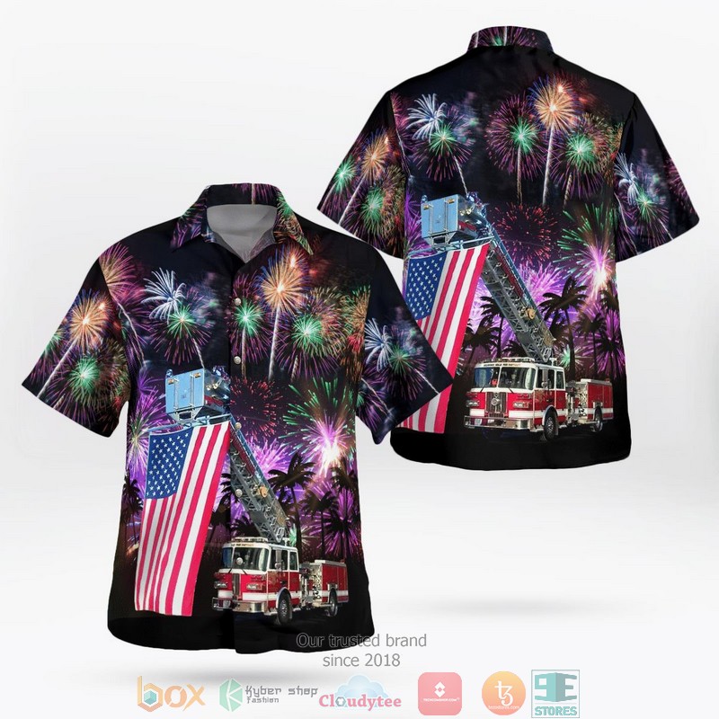 Salisbury Mills Fire Company 4th Of July Aloha Shirt word2