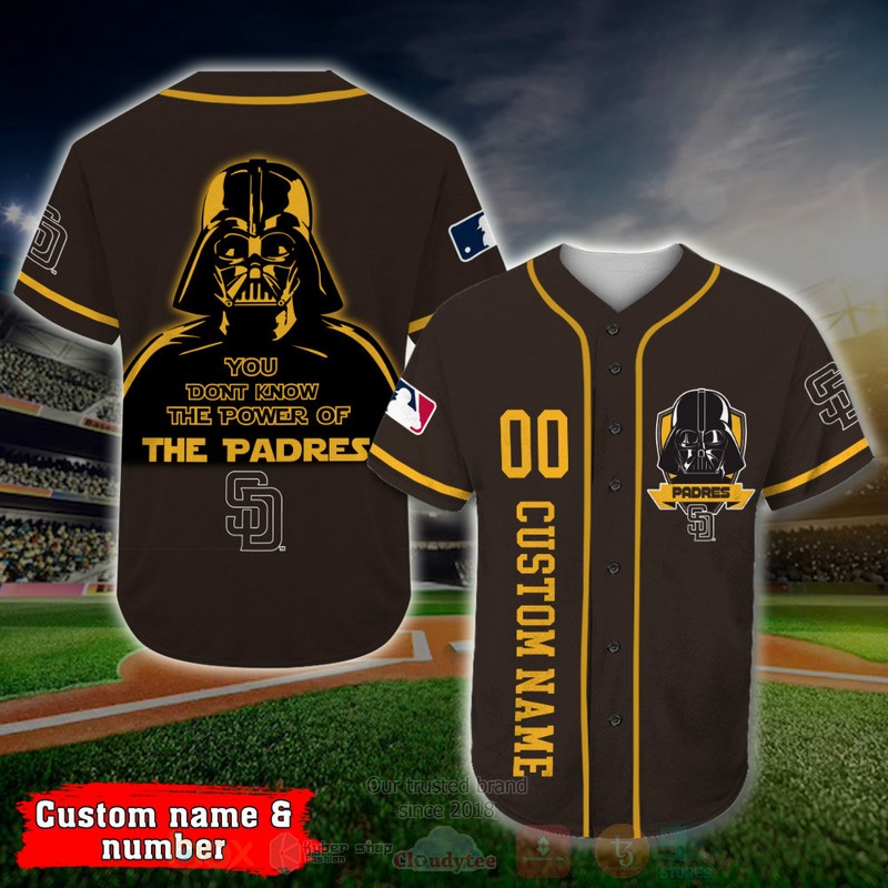 BEST San Diego Padres, Darth Vader Custom AOP Baseball Jersey word2